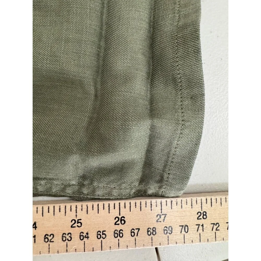 Level 99 Sienna Boyfriend Pants Olive 90s beachy linen sz 31 - Picture 7 of 11